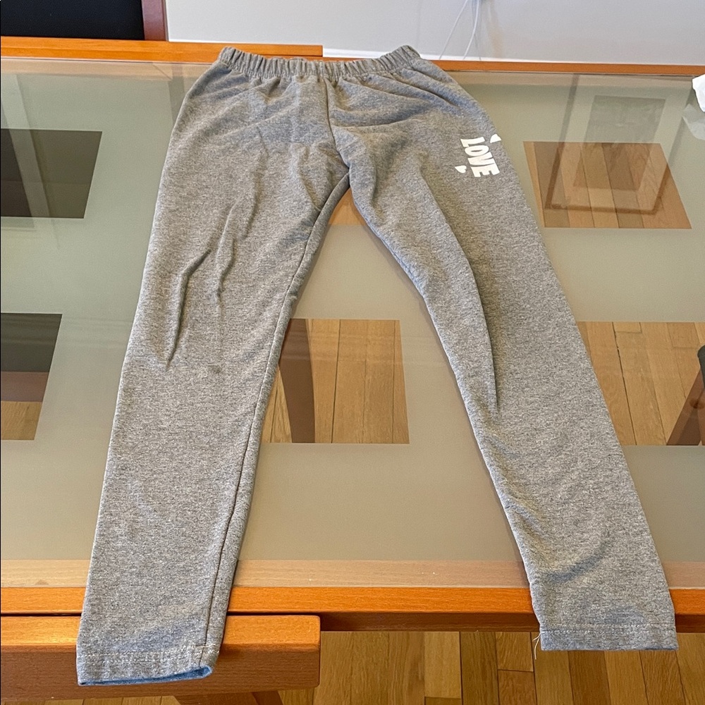 Cozy Gray Kids Leggings with White Print